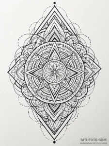 Tattoo design an abstract mosaic of different... - эскиз тату (№1751158145_0, 29.06.2025 00:49) — Tatufoto.com