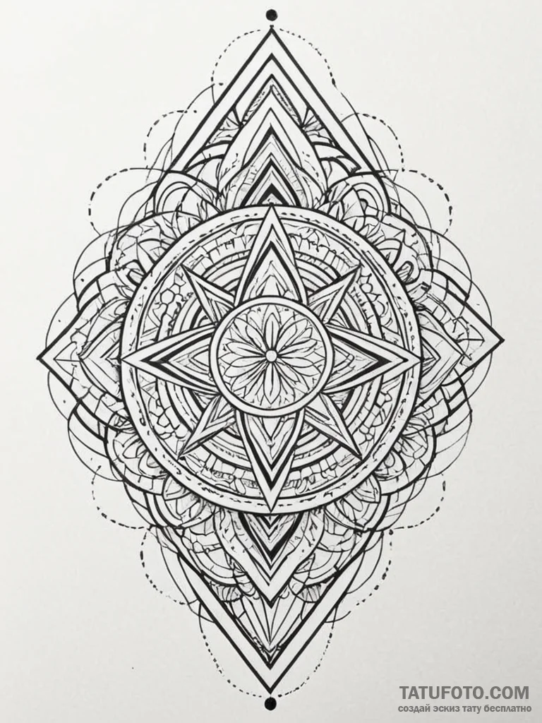 Tattoo design an abstract mosaic of different... - эскиз тату (№1751158145_0, 29.06.2025 00:49) — Tatufoto.com