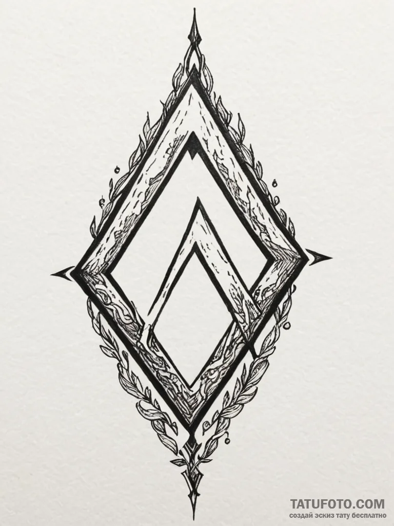 96. tattoo sketch: the rune "bereginya" (ofte... - эскиз тату (№1751158704_0, 29.06.2025 00:58) — Tatufoto.com