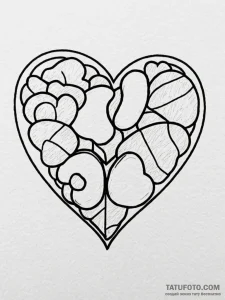 Tattoo sketch two halves of a candy heart wit... - эскиз тату (№1751158870_0, 29.06.2025 01:01) — Tatufoto.com