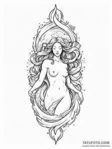 Tattoo sketch aquarius's water symbol subtly... - эскиз тату (№1751159770_0, 29.06.2025 01:16) — Tatufoto.com