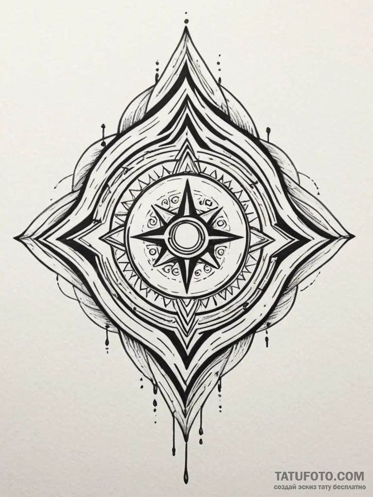 Tattoo sketch a stylized energy shield rippli... - эскиз тату (№1751159868_0, 29.06.2025 01:17) — Tatufoto.com