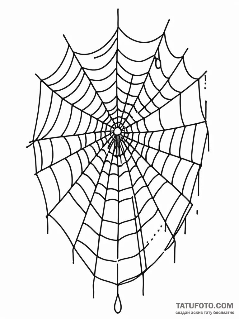 A close-up of a dew-covered spiderweb. - эскиз тату (№1751159950_0, 29.06.2025 01:19) — Tatufoto.com