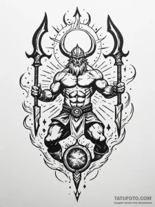 Tattoo sketch: svarog depicted as a celestial... - эскиз тату (№1751160113_0, 29.06.2025 01:21) — Tatufoto.com