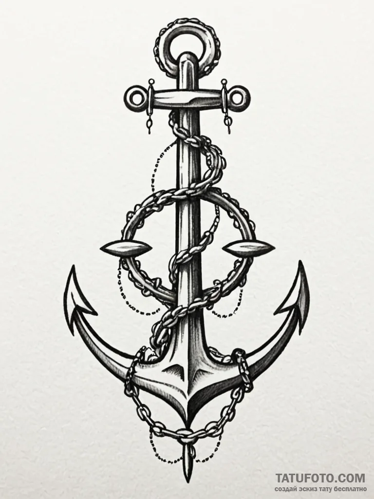 Tattoo design a pair of anchors, one on each... - эскиз тату (№1751161037_0, 29.06.2025 01:37) — Tatufoto.com