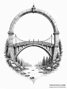 Tattoo sketch a well-defined bridge arch, sym... - эскиз тату (№1751161285_0, 29.06.2025 01:41) — Tatufoto.com