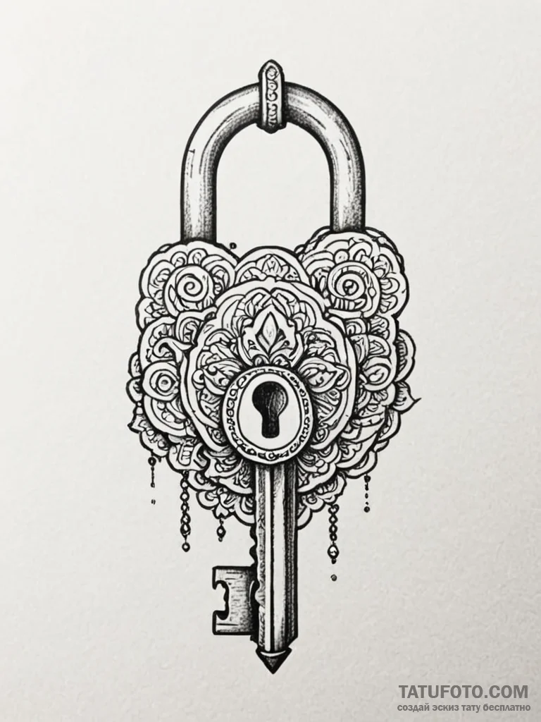 Tattoo design a pixelated key unlocking a det... - эскиз тату (№1751161949_0, 29.06.2025 01:52) — Tatufoto.com