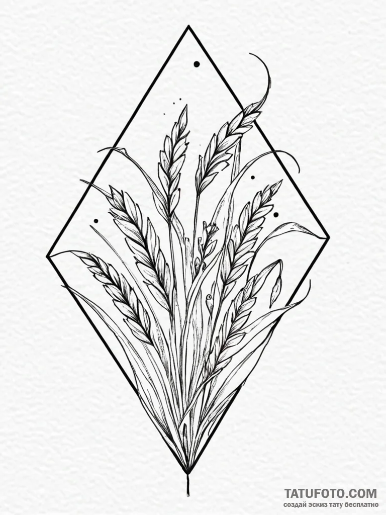 Tattoo design: a stylized "seeded field" rhom... - эскиз тату (№1751162362_0, 29.06.2025 01:59) — Tatufoto.com