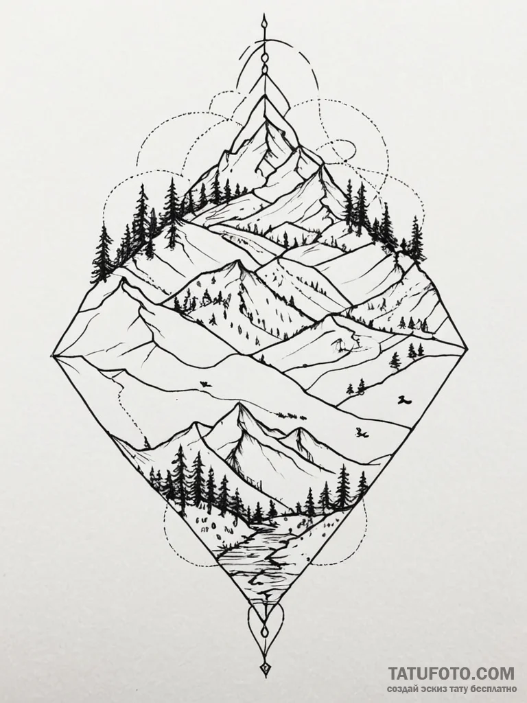 Tattoo design a simple map line tracing a sha... - эскиз тату (№1751162812_0, 29.06.2025 02:06) — Tatufoto.com