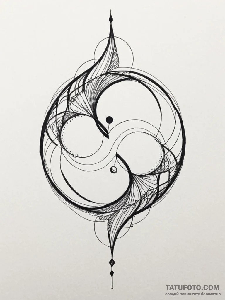 Tattoo design an abstract "echo" or resonance... - эскиз тату (№1751163077_0, 29.06.2025 02:11) — Tatufoto.com