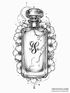 Tattoo design a vintage perfume bottle with a... - эскиз тату (№1751163160_0, 29.06.2025 02:12) — Tatufoto.com