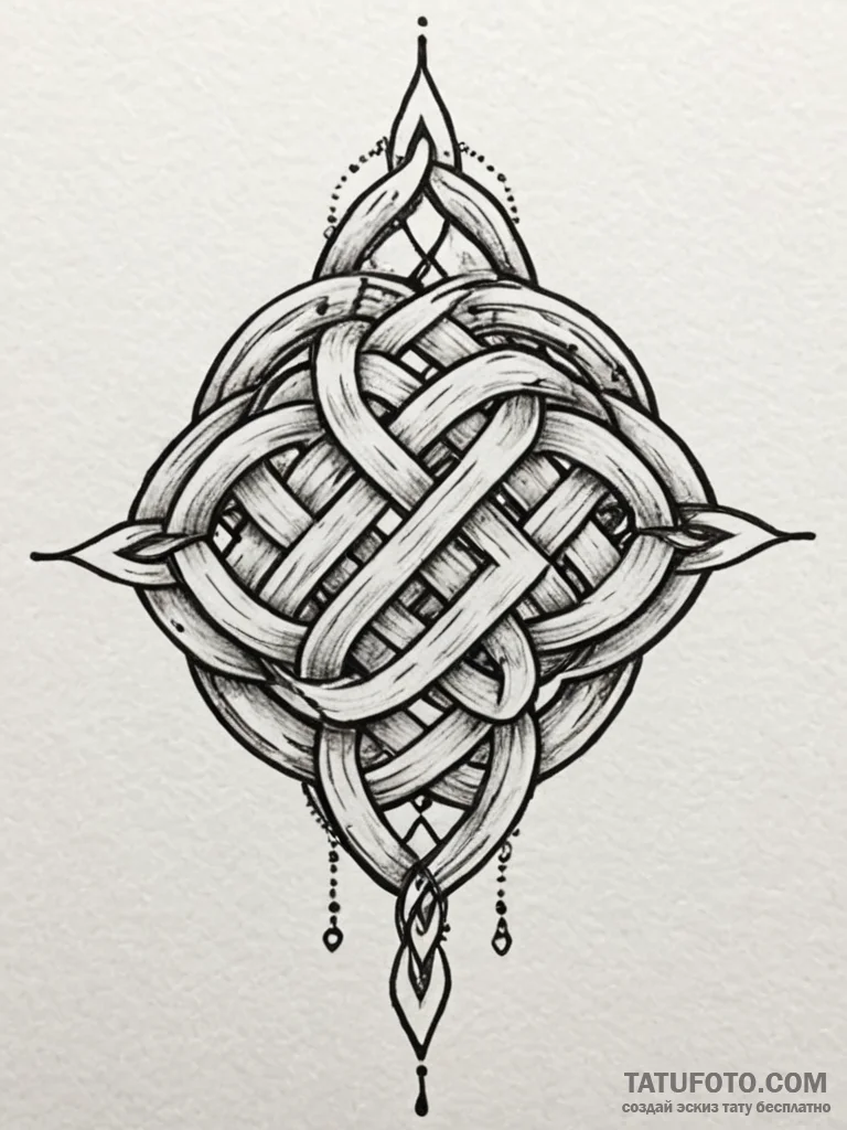 Tattoo sketch a mystic knot that begins on on... - эскиз тату (№1751163336_0, 29.06.2025 02:15) — Tatufoto.com