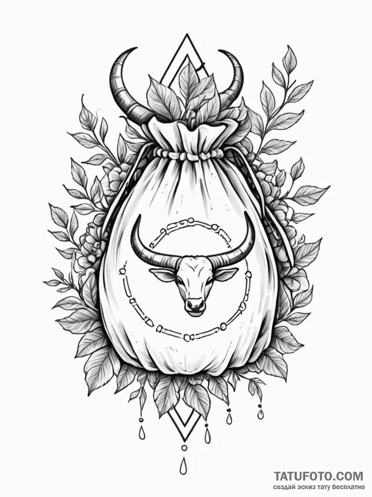 Tattoo design the glyph for taurus (2nd house... - эскиз тату (№1751164143_0, 29.06.2025 02:29) — Tatufoto.com