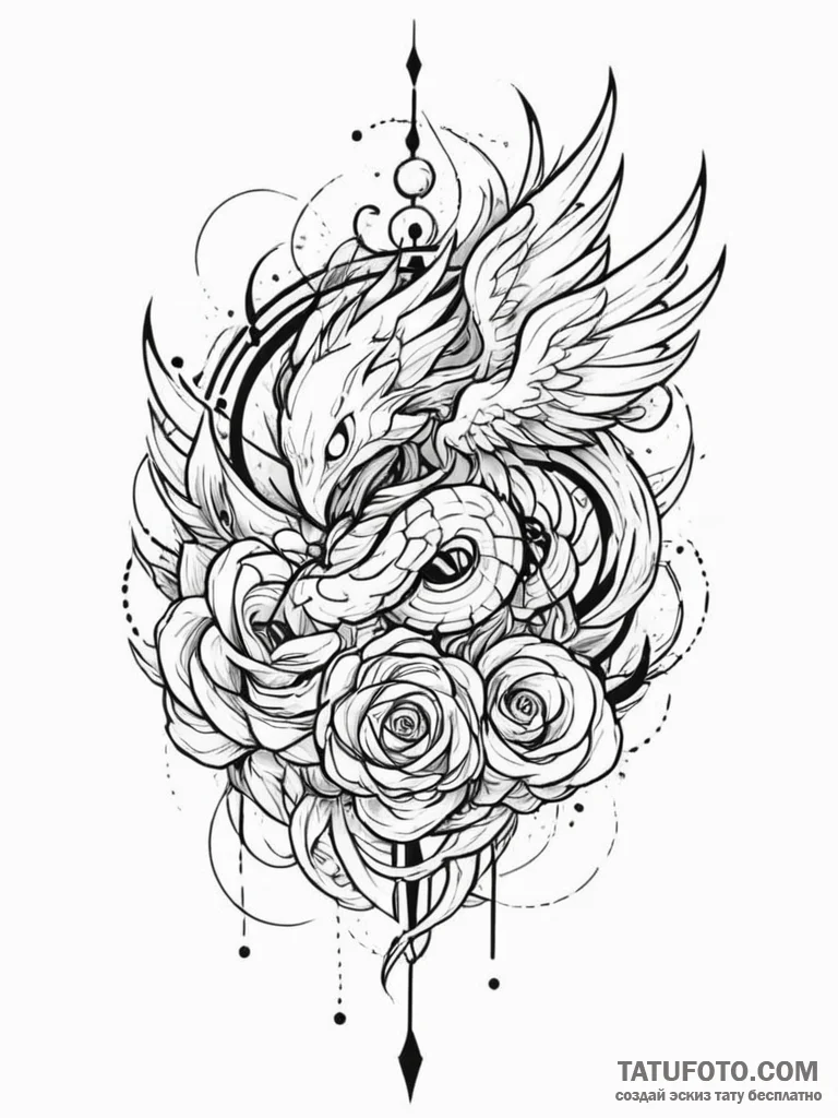 Tattoo design an abstract "respawn" animation... - эскиз тату (№1751164576_0, 29.06.2025 02:36) — Tatufoto.com