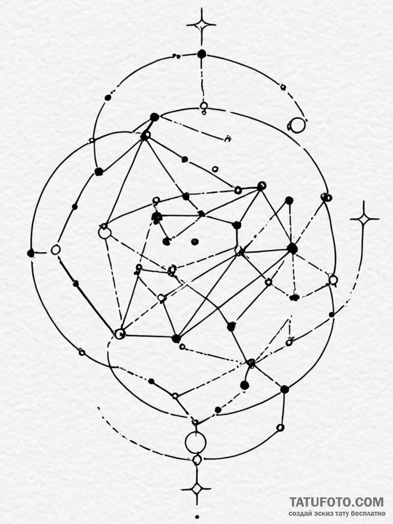 Tattoo sketch a constellation formed by the b... - эскиз тату (№1751167032_0, 29.06.2025 03:17) — Tatufoto.com