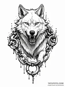 Tattoo sketch a fenrir wolf, breaking free fr... - эскиз тату (№1751167251_0, 29.06.2025 03:20) — Tatufoto.com