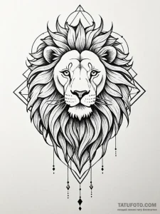 Tattoo sketch a leo lion's mane transforming... - эскиз тату (№1751167900_0, 29.06.2025 03:31) — Tatufoto.com