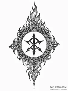 руна крада (krada, fire, sacrifice, ritual) - эскиз тату (№1751168167_0, 29.06.2025 03:36) — Tatufoto.com