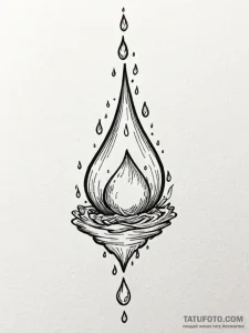 Tattoo design a water droplet creating a perf... - эскиз тату (№1751168594_0, 29.06.2025 03:43) — Tatufoto.com
