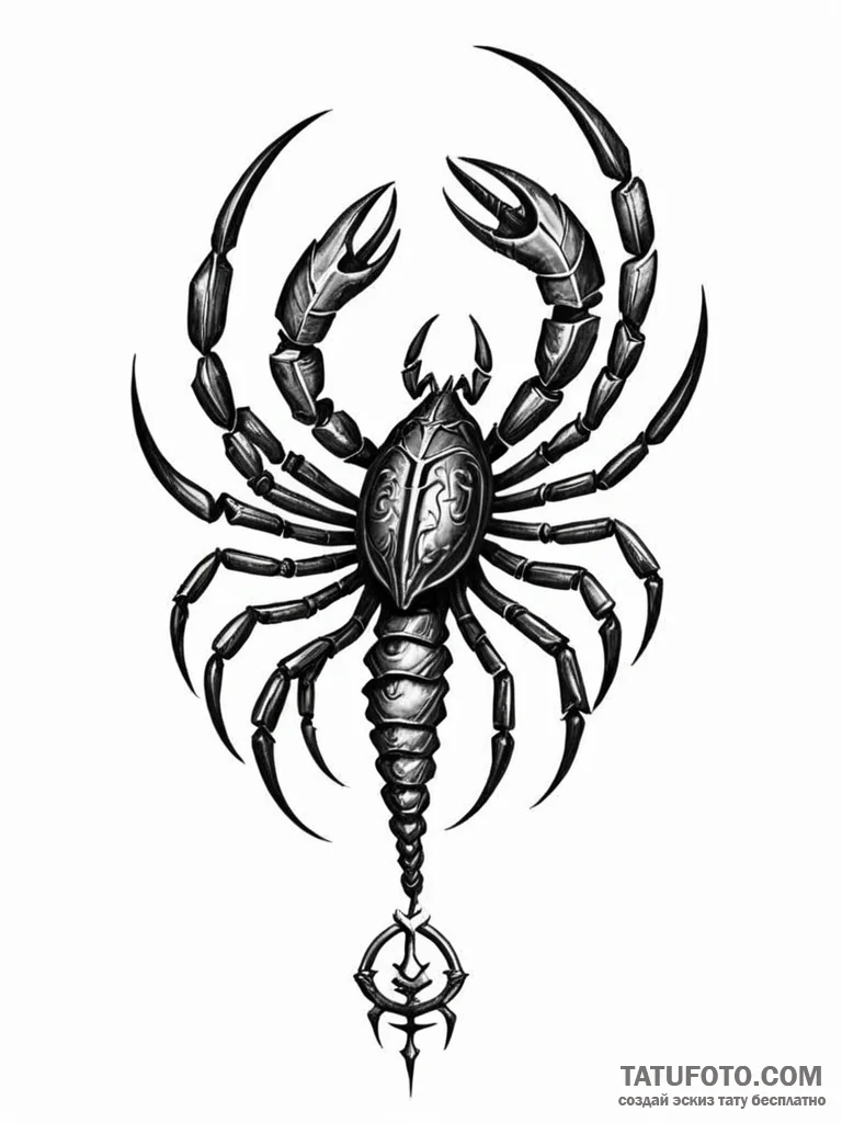 Tattoo design a scorpio scorpion, an ancient... - эскиз тату (№1751168686_0, 29.06.2025 03:44) — Tatufoto.com
