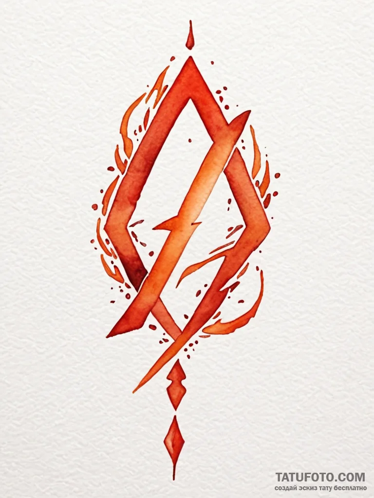 80. tattoo sketch: watercolor "sila" rune in... - эскиз тату (№1751169184_0, 29.06.2025 03:53) — Tatufoto.com