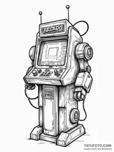Tattoo design a classic arcade machine transf... - эскиз тату (№1751169438_0, 29.06.2025 03:57) — Tatufoto.com