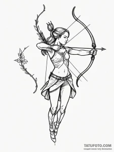 Tattoo sketch a sagittarius archer, minimalis... - эскиз тату (№1751171324_0, 29.06.2025 04:28) — Tatufoto.com