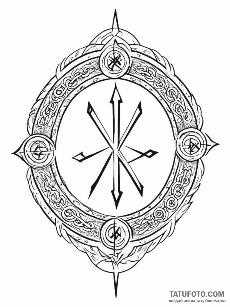 55. tattoo design: a sequence of runes formin... - эскиз тату (№1751172452_0, 29.06.2025 04:47) — Tatufoto.com