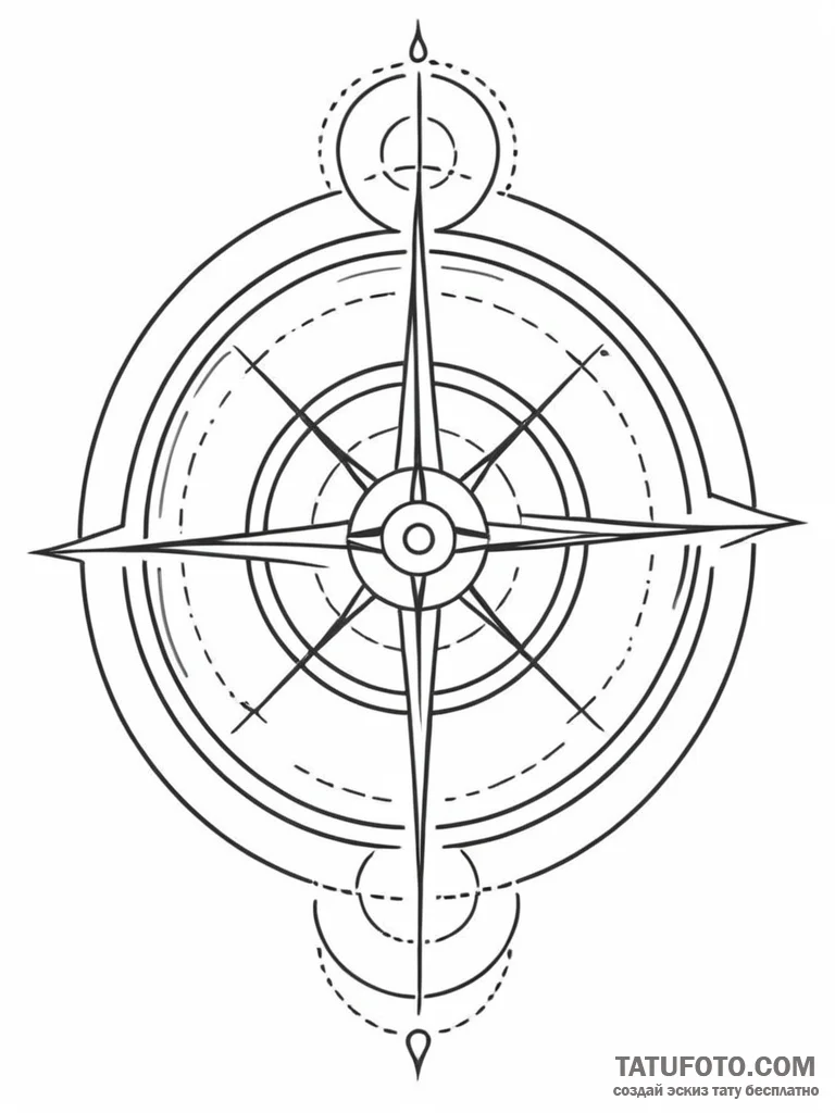 Tattoo design a minimalist symbol of a target... - эскиз тату (№1751172528_0, 29.06.2025 04:48) — Tatufoto.com