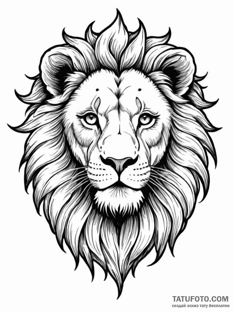 Tattoo sketch a leo lion with a single, shini... - эскиз тату (№1751172604_0, 29.06.2025 04:50) — Tatufoto.com