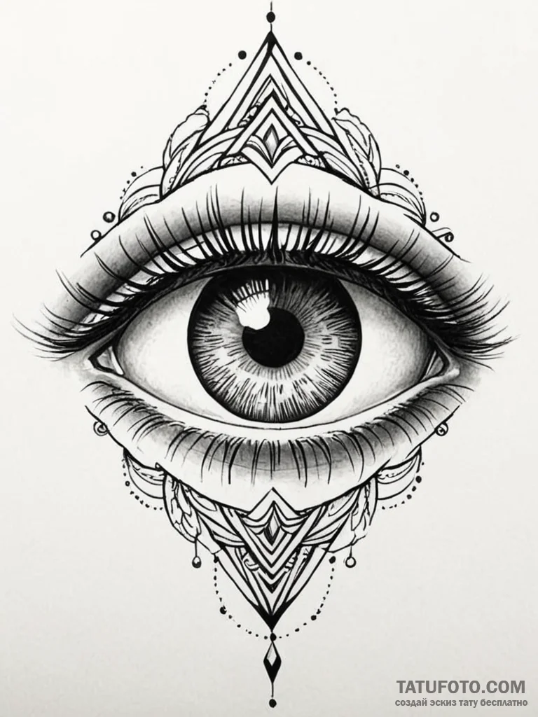 Tattoo design a powerful and serene eye, conv... - эскиз тату (№1751172771_0, 29.06.2025 04:52) — Tatufoto.com