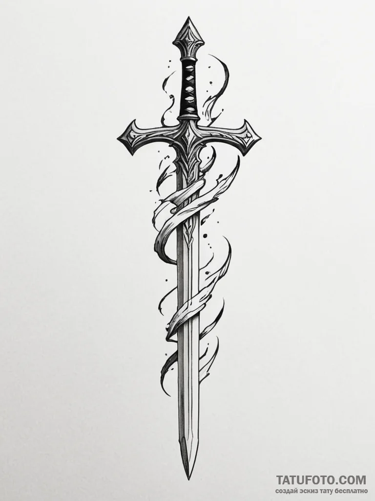 Tattoo sketch a broken sword that has been re... - эскиз тату (№1751173015_0, 29.06.2025 04:56) — Tatufoto.com