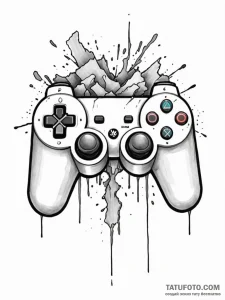 Tattoo sketch a broken controller symbolizing... - эскиз тату (№1751173090_0, 29.06.2025 04:58) — Tatufoto.com
