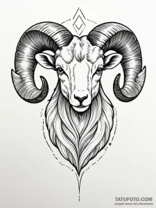 Tattoo sketch an aries ram's head, drawn with... - эскиз тату (№1751173422_0, 29.06.2025 05:03) — Tatufoto.com