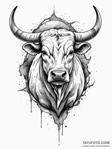 Tattoo sketch a zodiac animal (e.g., bull) co... - эскиз тату (№1751173506_0, 29.06.2025 05:05) — Tatufoto.com