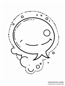 Tattoo design a glowing chat bubble with a me... - эскиз тату (№1751175078_0, 29.06.2025 05:31) — Tatufoto.com