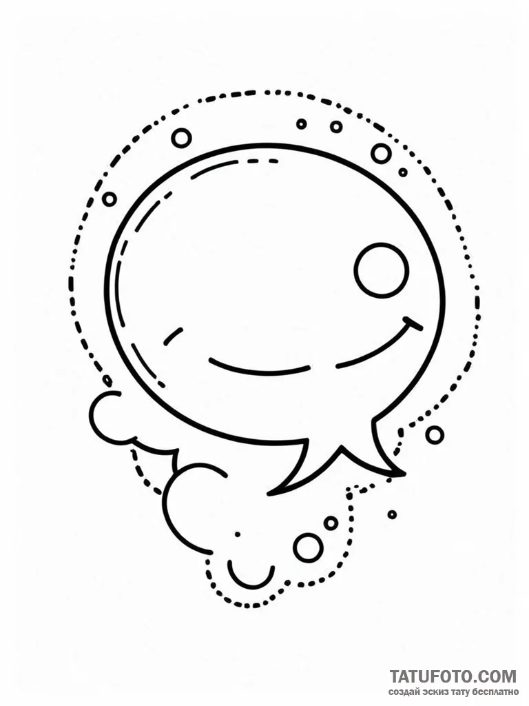 Tattoo design a glowing chat bubble with a me... - эскиз тату (№1751175078_0, 29.06.2025 05:31) — Tatufoto.com