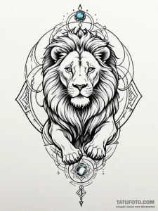 Tattoo sketch a zodiac animal (e.g., a lion)... - эскиз тату (№1751175244_0, 29.06.2025 05:34) — Tatufoto.com