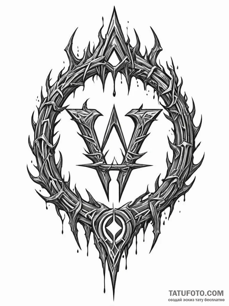 63. tattoo sketch: a "chernobog" rune appeari... - эскиз тату (№1751175751_0, 29.06.2025 05:42) — Tatufoto.com