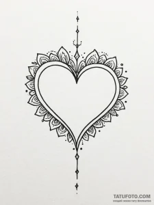 Tattoo design a simple heart outline with a t... - эскиз тату (№1751177239_0, 29.06.2025 06:07) — Tatufoto.com
