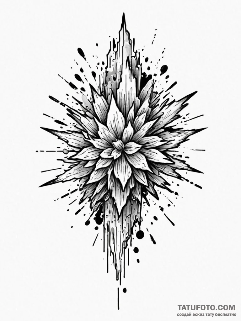 Tattoo design a pixelated explosion that tran... - эскиз тату (№1751177640_0, 29.06.2025 06:14) — Tatufoto.com