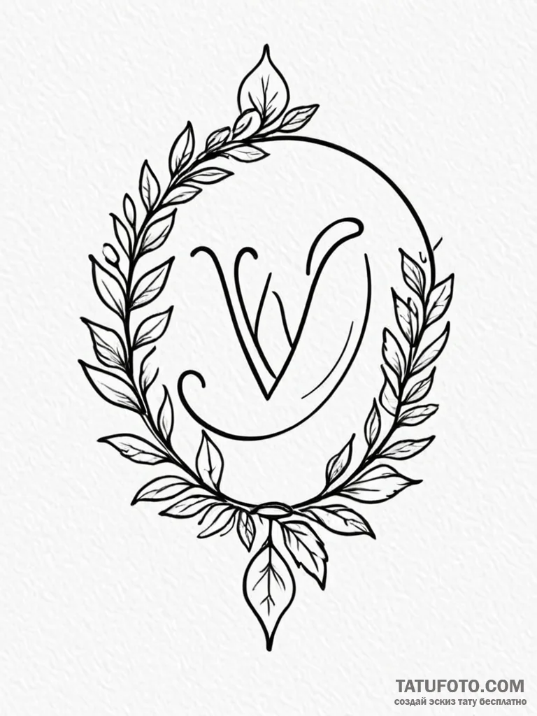 Tattoo design virgo's glyph subtly incorporat... - эскиз тату (№1751177801_0, 29.06.2025 06:16) — Tatufoto.com