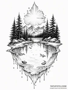 Tattoo design a subtle reflection of a dream... - эскиз тату (№1751177883_0, 29.06.2025 06:18) — Tatufoto.com