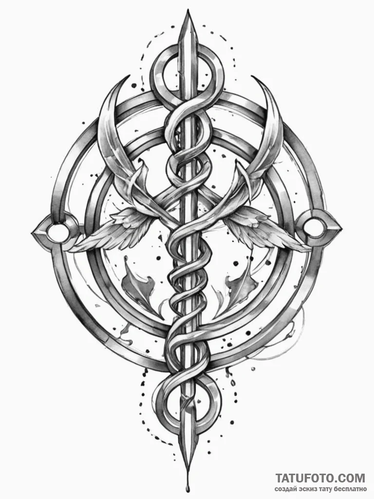 Tattoo design a futuristic medical symbol for... - эскиз тату (№1751178052_0, 29.06.2025 06:20) — Tatufoto.com