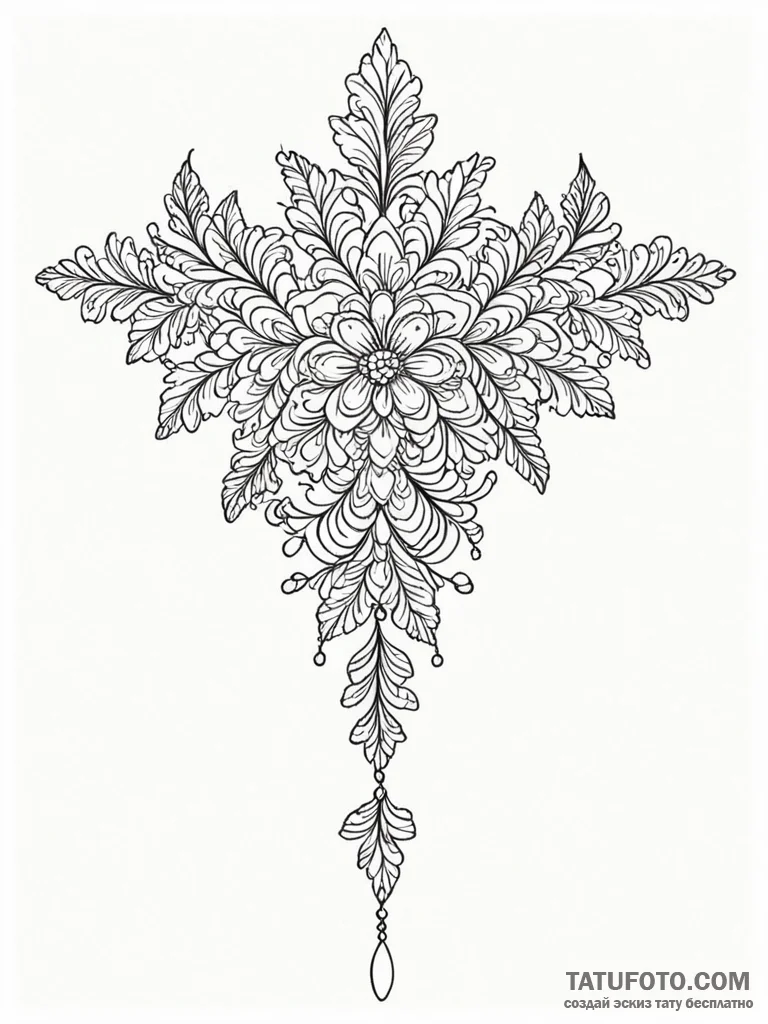 Tattoo design a delicate lace border with mic... - эскиз тату (№1751178615_0, 29.06.2025 06:30) — Tatufoto.com