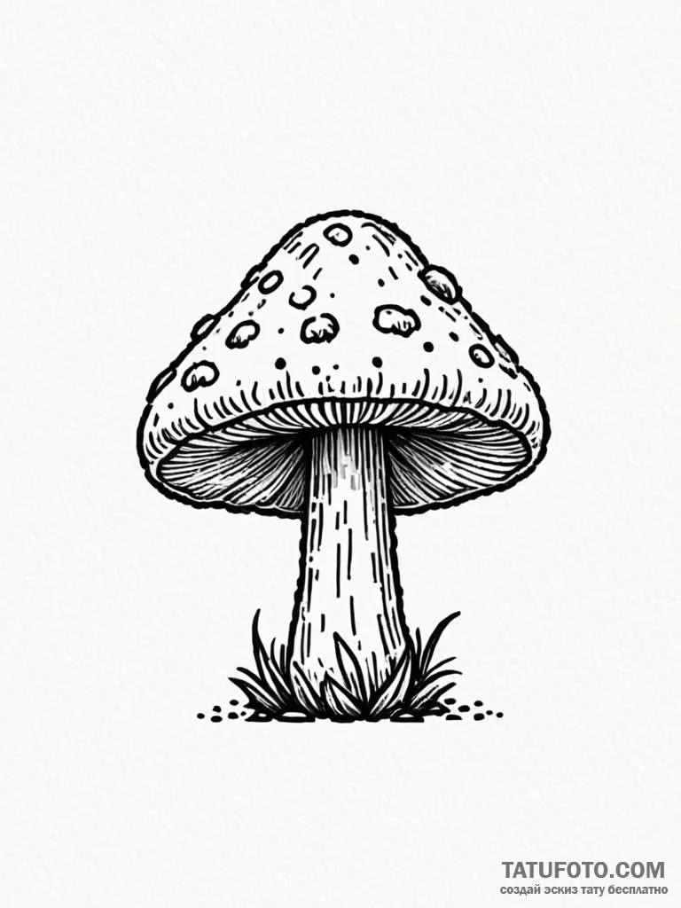 Tattoo design a tiny pixelated mushroom dotwo... - эскиз тату (№1751178946_0, 29.06.2025 06:35) — Tatufoto.com