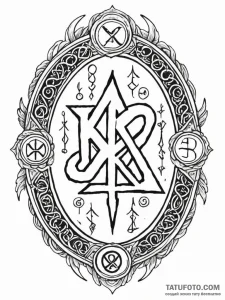 135. tattoo sketch: "klad" rune surrounded by... - эскиз тату (№1751179464_0, 29.06.2025 06:44) — Tatufoto.com