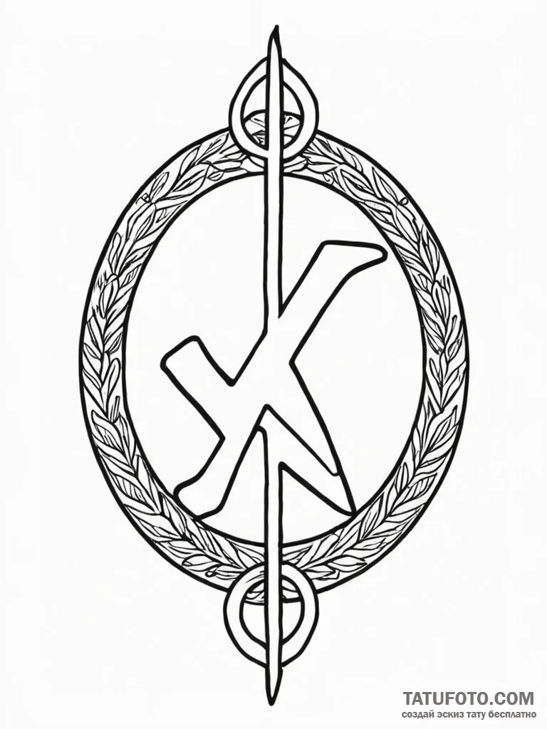 A minimalist linework tattoo of the slavic ru... - эскиз тату (№1751180005_0, 29.06.2025 06:53) — Tatufoto.com