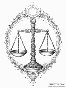Tattoo sketch libra's scales, intricately sha... - эскиз тату (№1751180483_0, 29.06.2025 07:01) — Tatufoto.com
