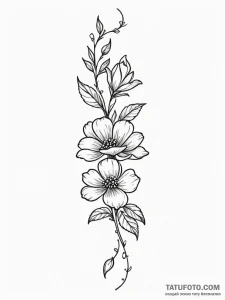 Tattoo design a flower where the stem is a pi... - эскиз тату (№1751180645_0, 29.06.2025 07:04) — Tatufoto.com
